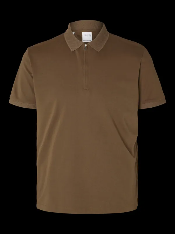 Fave zip polo - Toffee sold by Brando