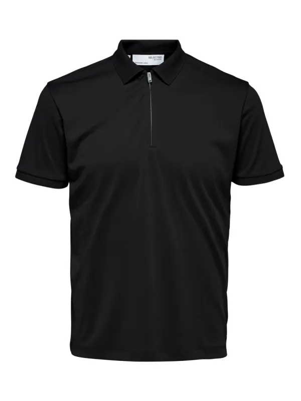 Fave zip polo - black sold by Brando