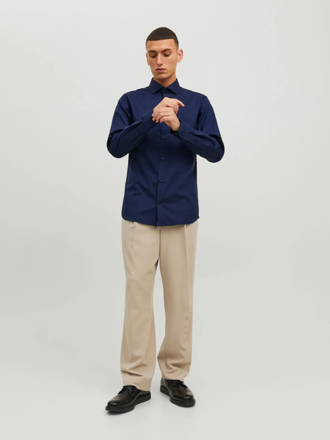 JPRBLAPARKER SHIRT L/S NOOS - Perfect Navy sold by Brando