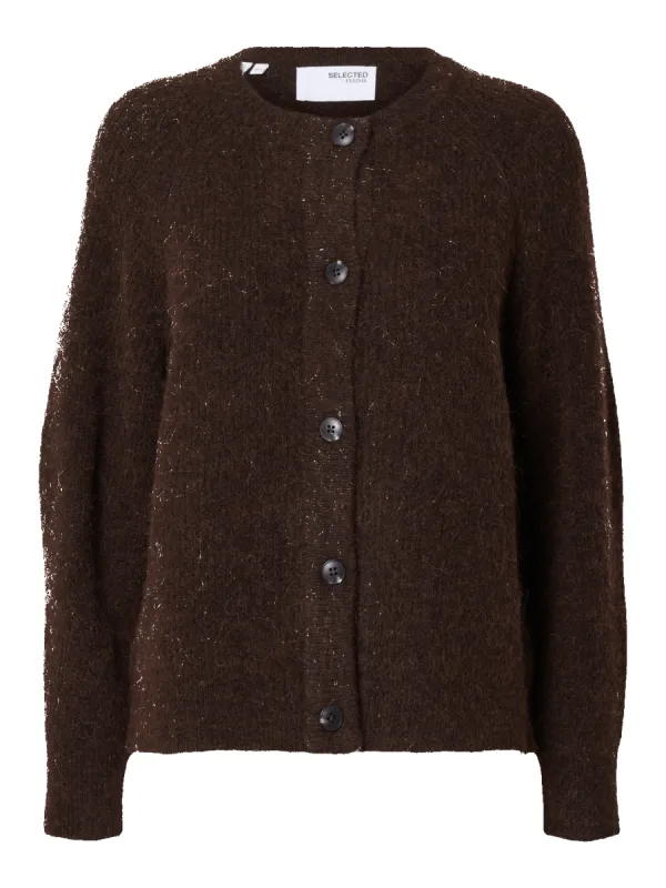 LULU KNIT SHORT CARDIGAN - Coffee Bean sold by Brando