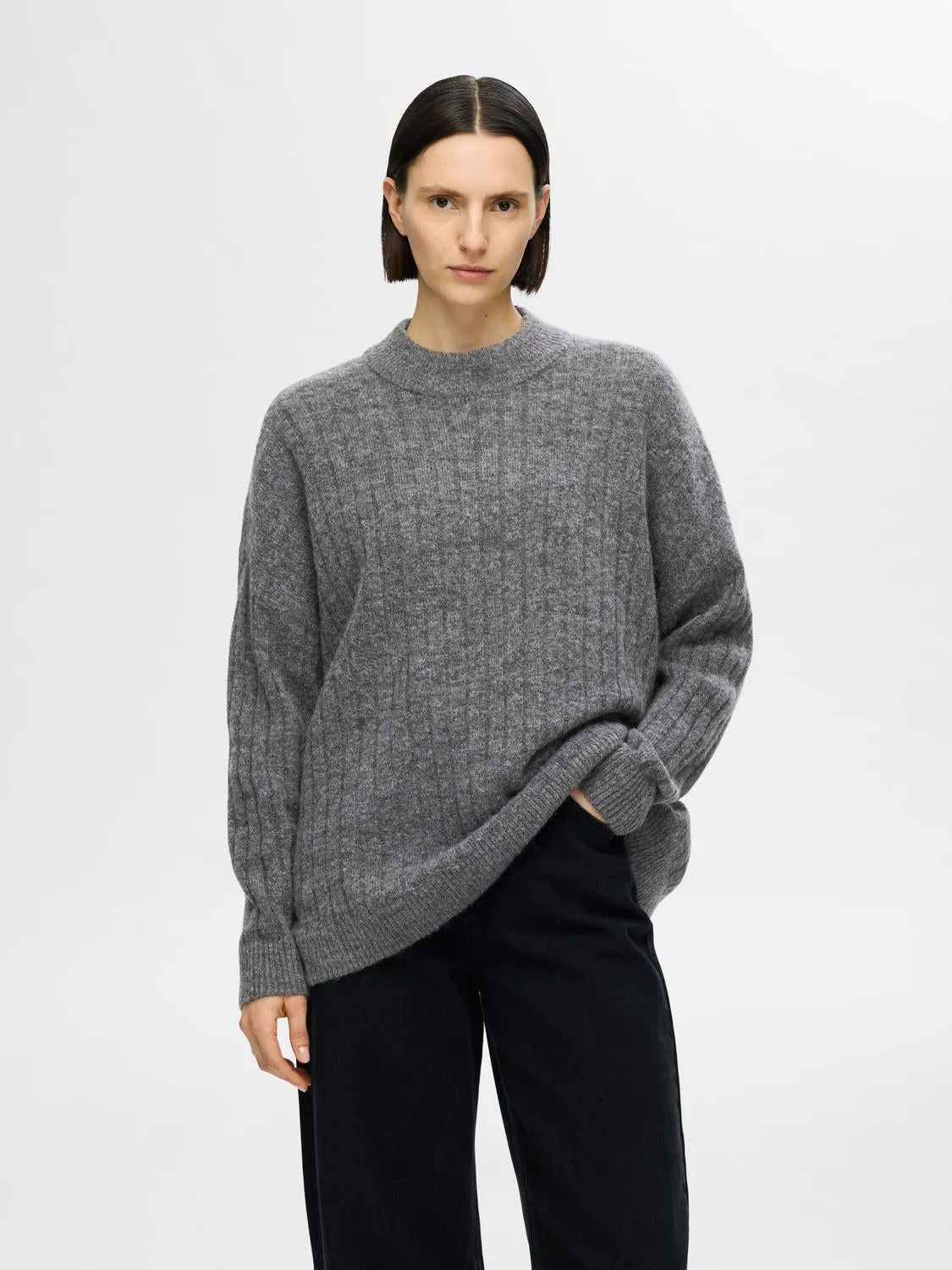 Maline high neck - Medium Grey Melange sold by Brando product image thumbnail 3