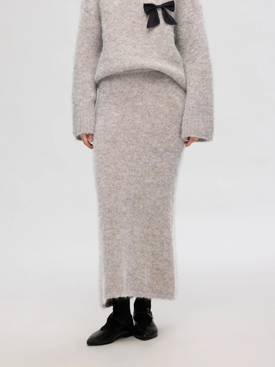 Gabella Midi Knit Skjørt - Steel Gray sold by Brando product image thumbnail 3