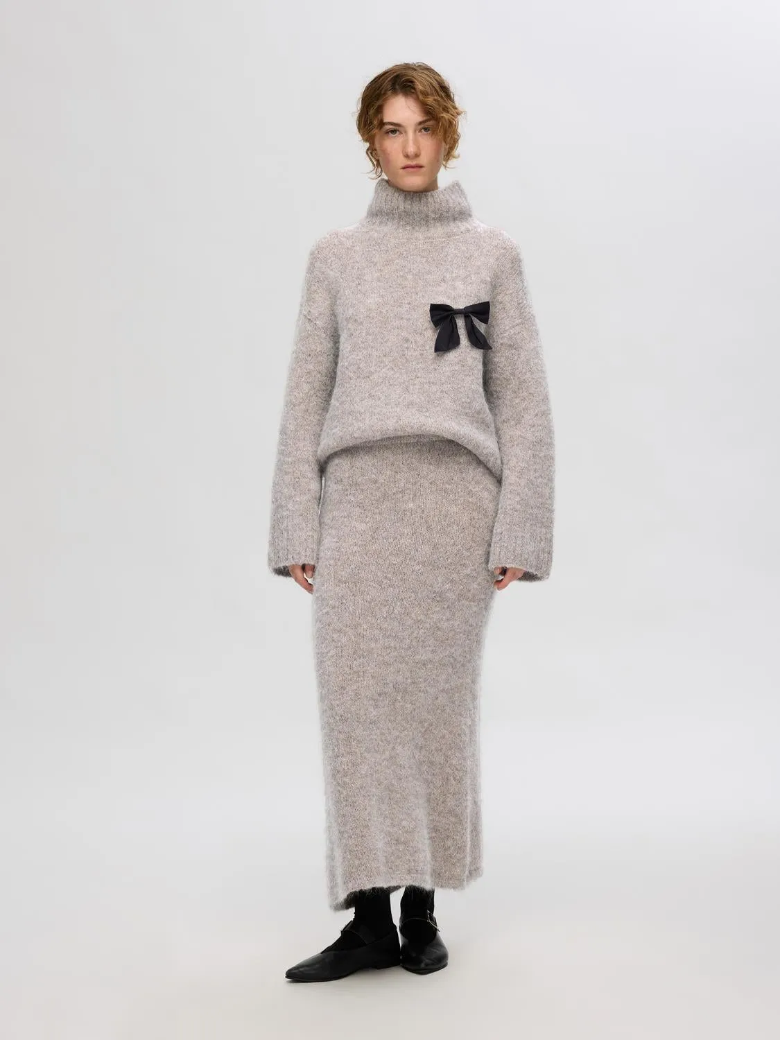 Gabella Midi Knit Skjørt - Steel Gray sold by Brando product image thumbnail 2