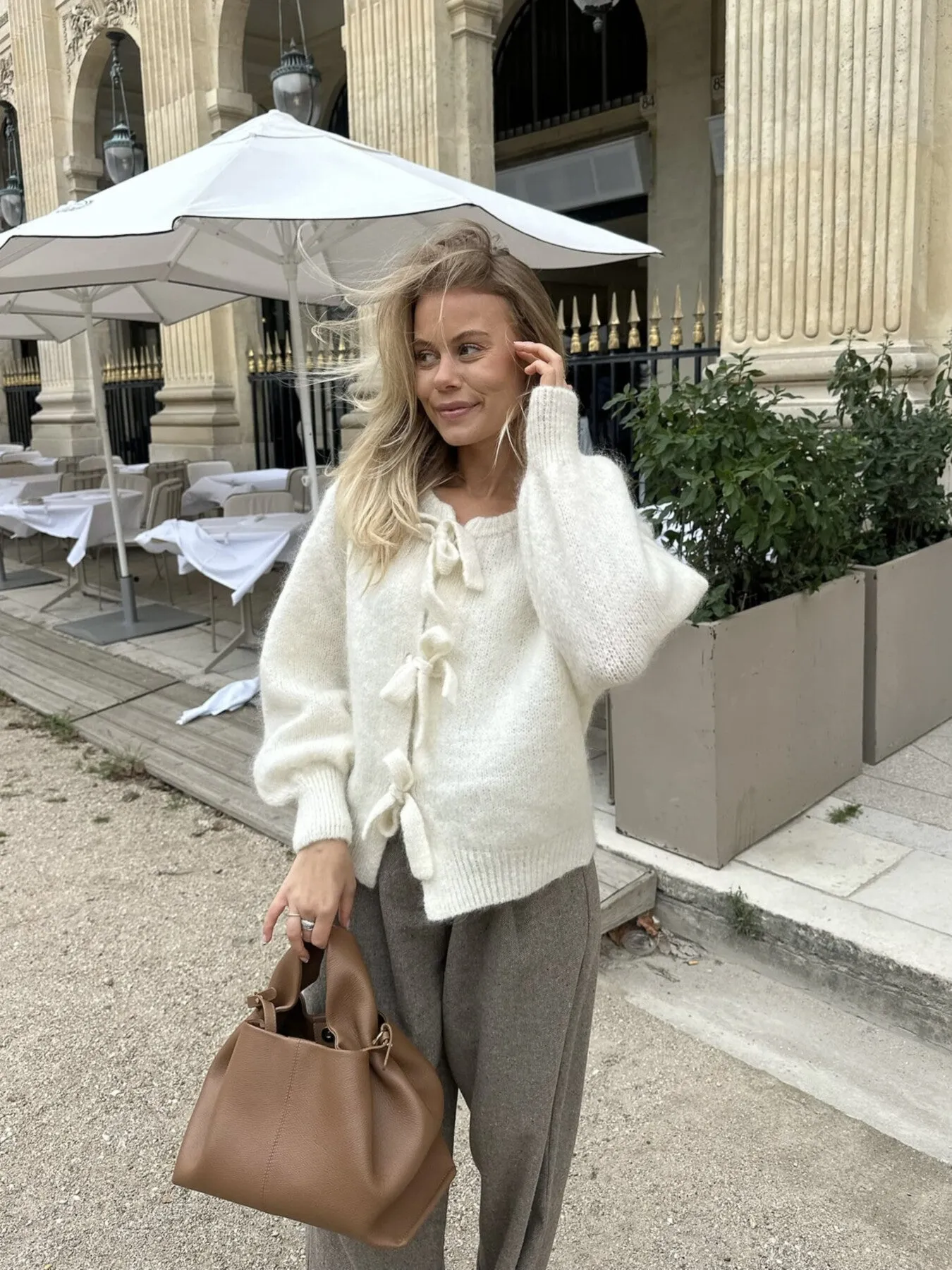 Bailey Bow Cardigan - White sold by Brando