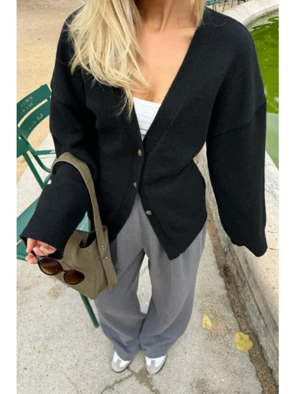 Karma fitted cardigan  -  black sold by Brando