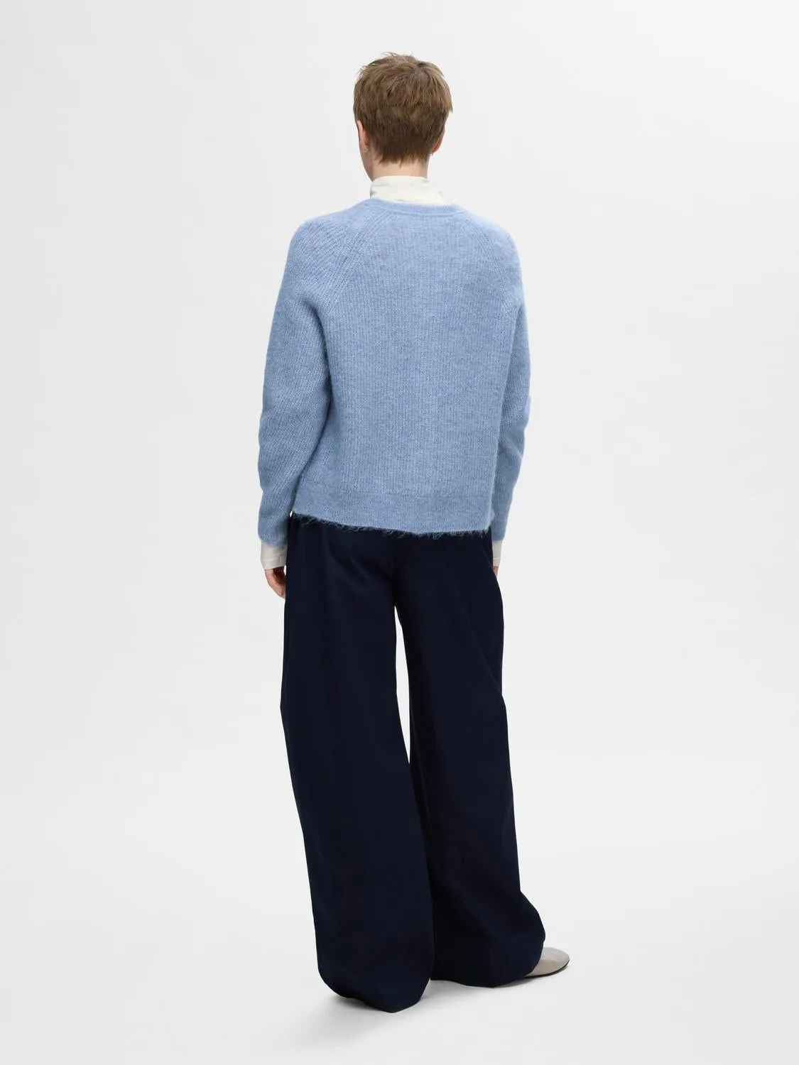 Lulu knit short cardigan - endless sky sold by Brando product image thumbnail 4