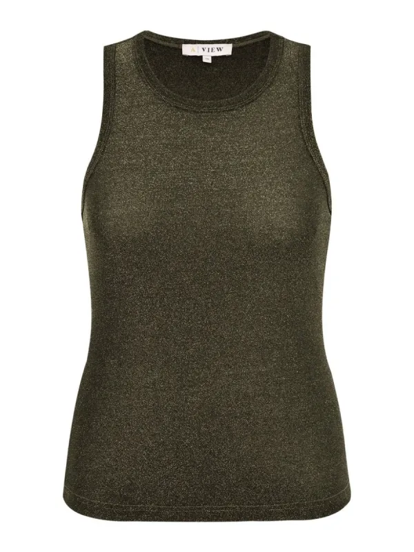 Eva tank top - black/gold sold by Brando