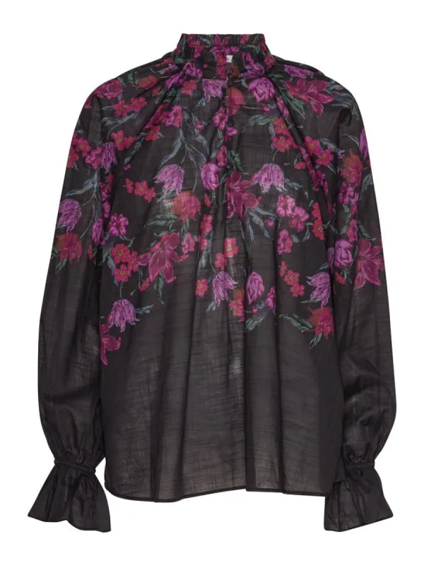 Joy blouse - pink/black print sold by Brando