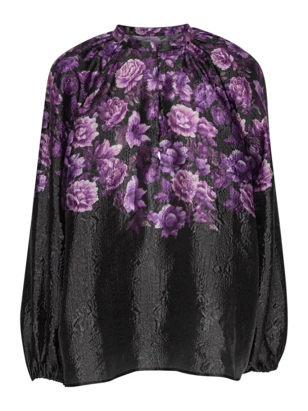 Joy bluse - purple flower print sold by Brando