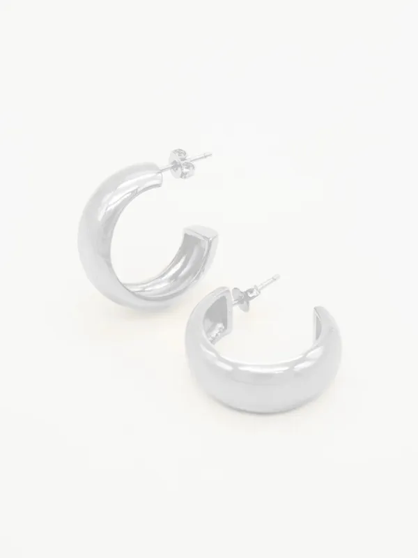 Large dome hoops - silver sold by Brando