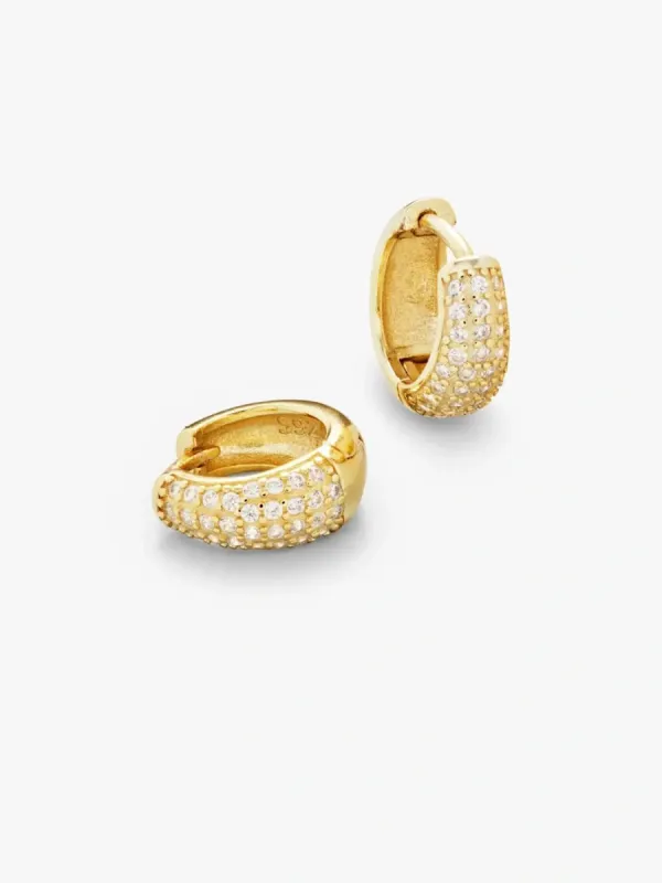 Dome pave hoops medium - gull sold by Brando