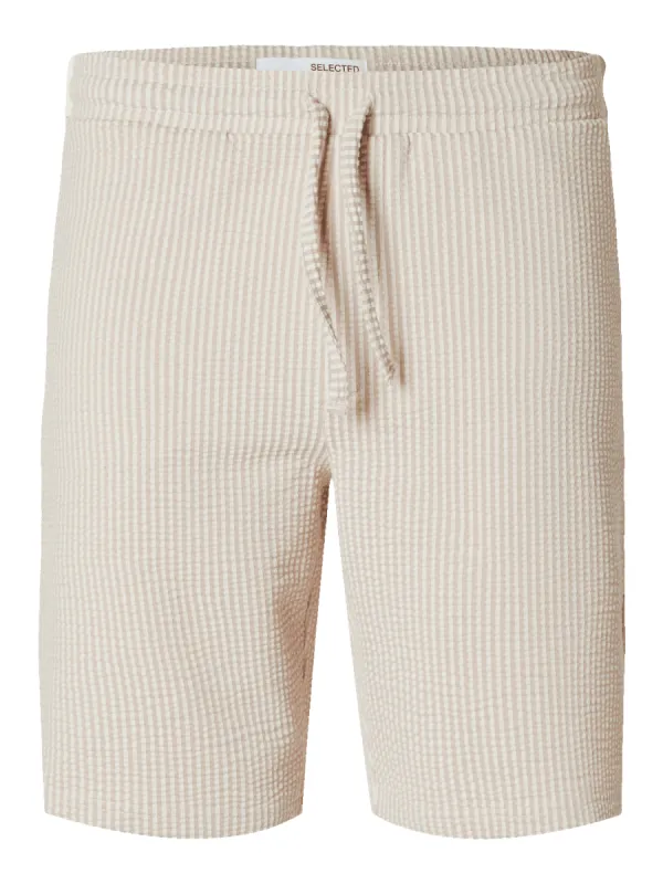 Regular ben seersucker jersey shorts - desert taupe sold by Brando