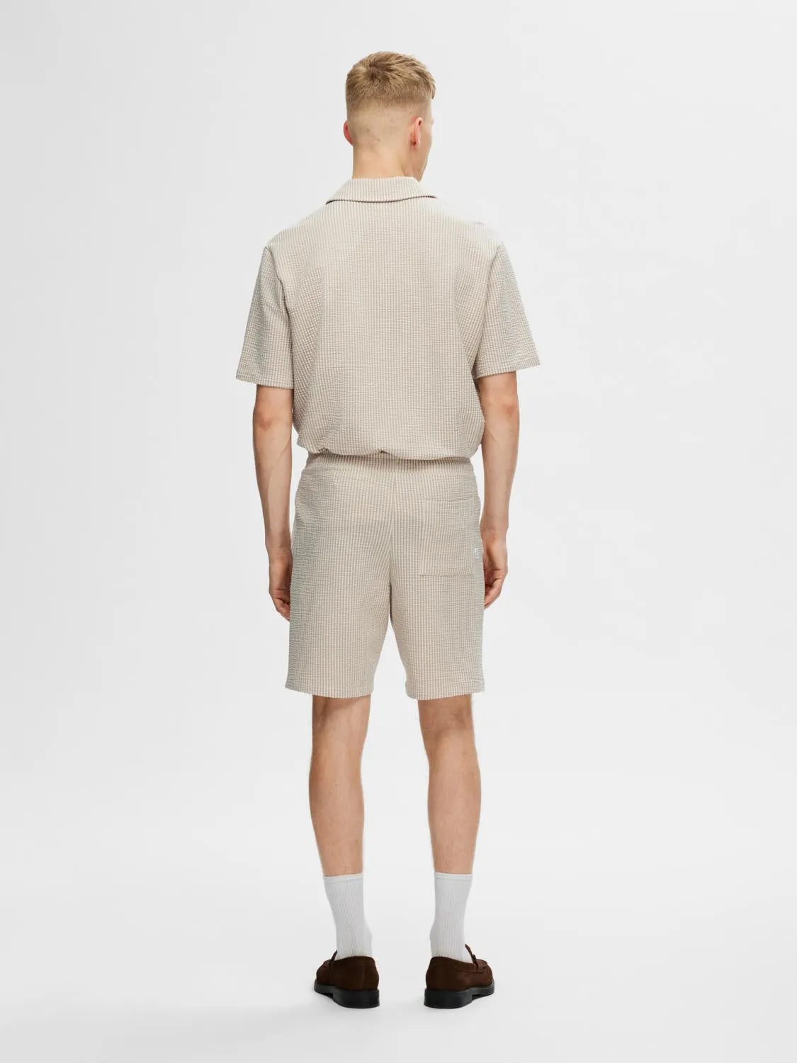 Regular ben seersucker jersey shorts - desert taupe sold by Brando product image thumbnail 4