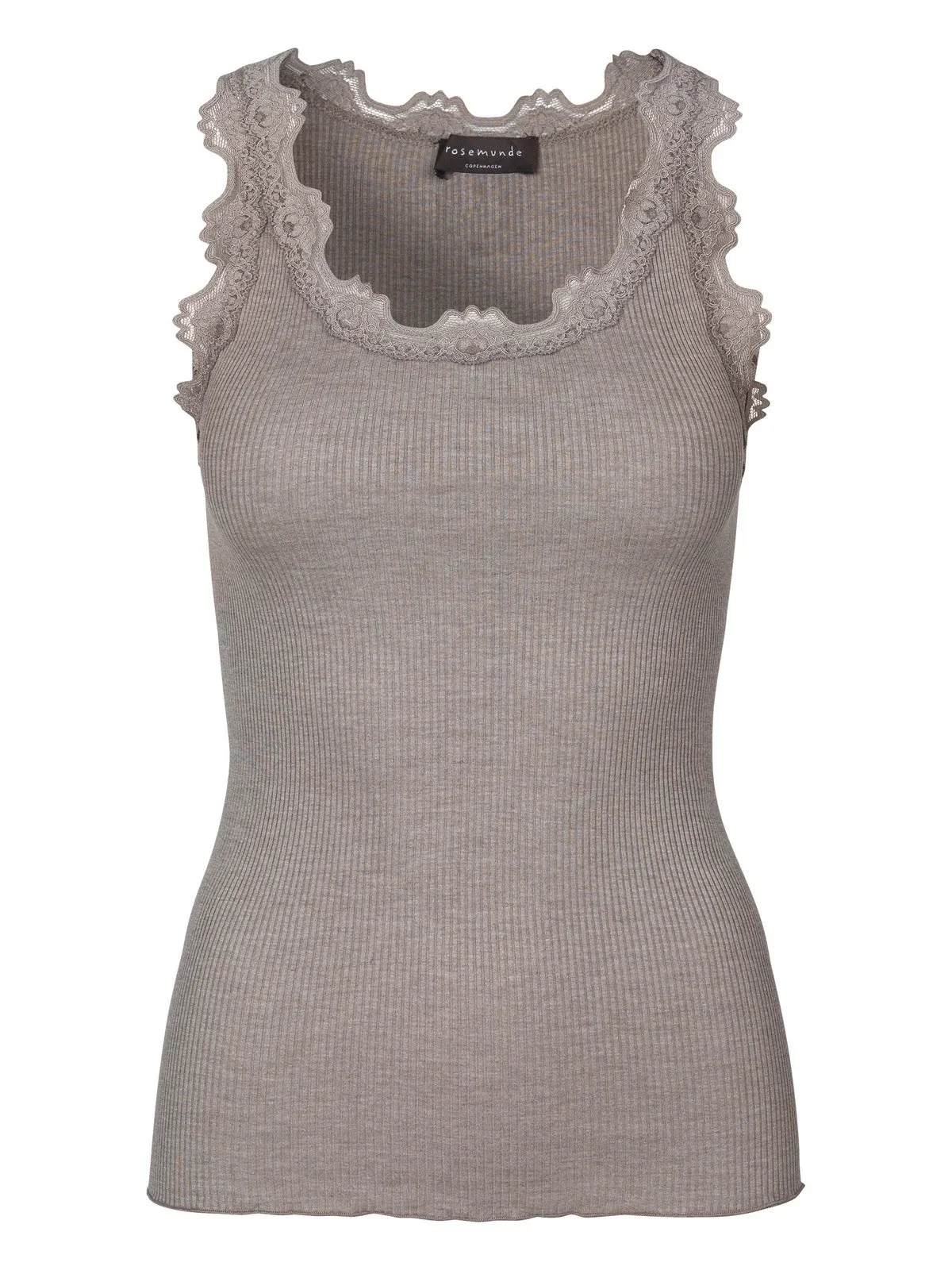 Babette silke topp - brown melange sold by Brando