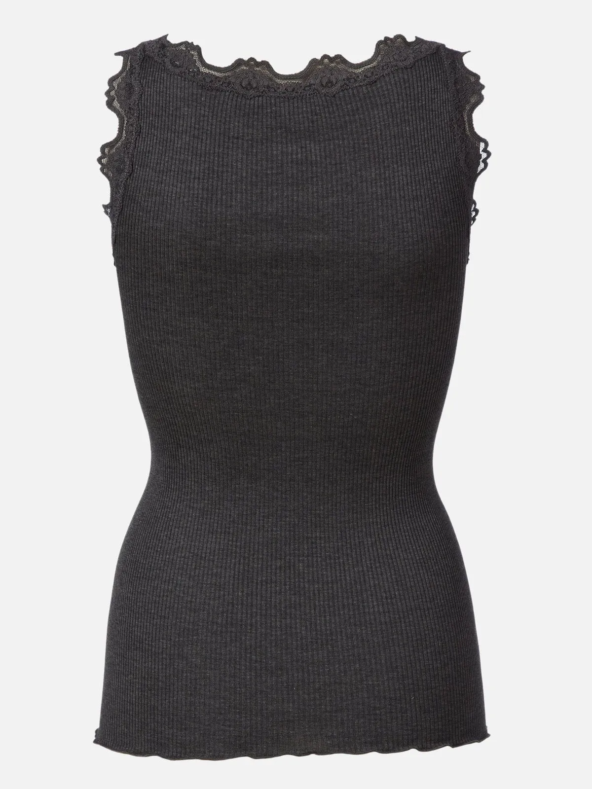Babette silke topp - dark grey melange sold by Brando product image thumbnail 4