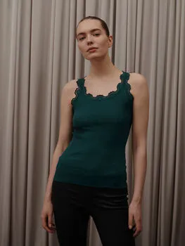 Silk top w/ lace - sea moss sold by Brando product image thumbnail 3