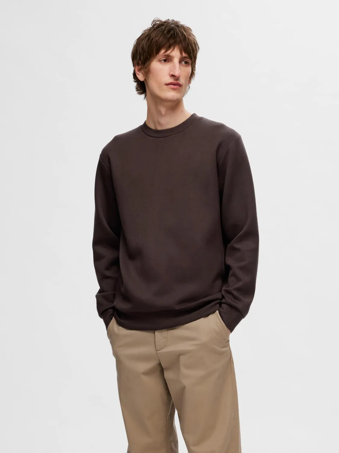 Emanuel soft crew neck sweat genser - chocolate torte sold by Brando product image thumbnail 3