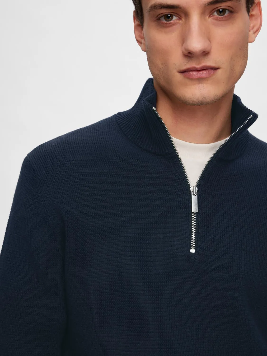 Dane knit half zip genser - sky captain sold by Brando product image thumbnail 5