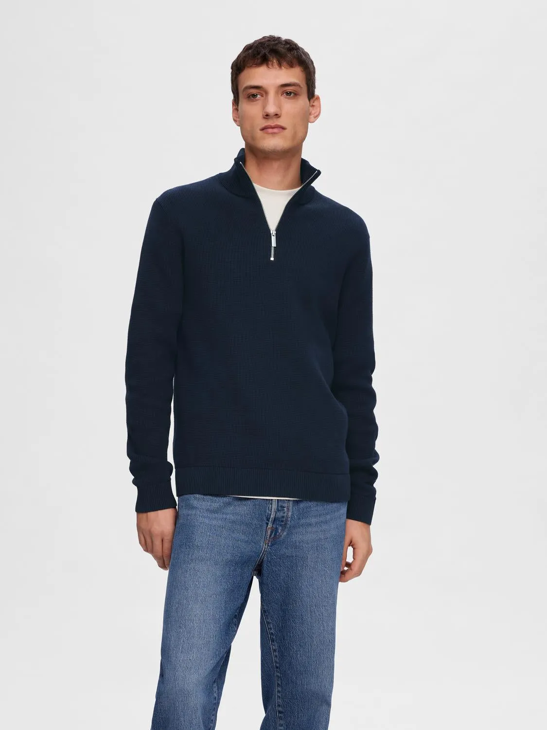 Dane knit half zip genser - sky captain sold by Brando product image thumbnail 3