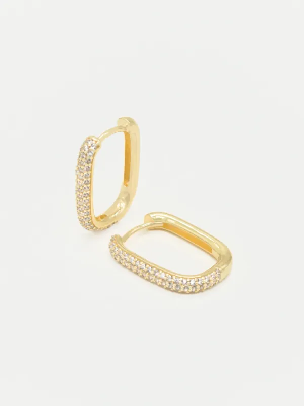 Petite Diamond Edge Hoops - Gold sold by Brando