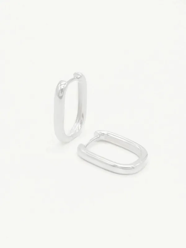 Petite edge hoops - silver sold by Brando