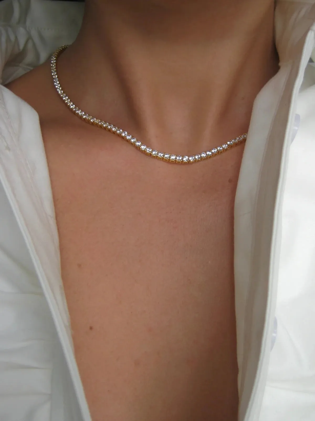 Tennis chain smykke - gold sold by Brando product image thumbnail 3