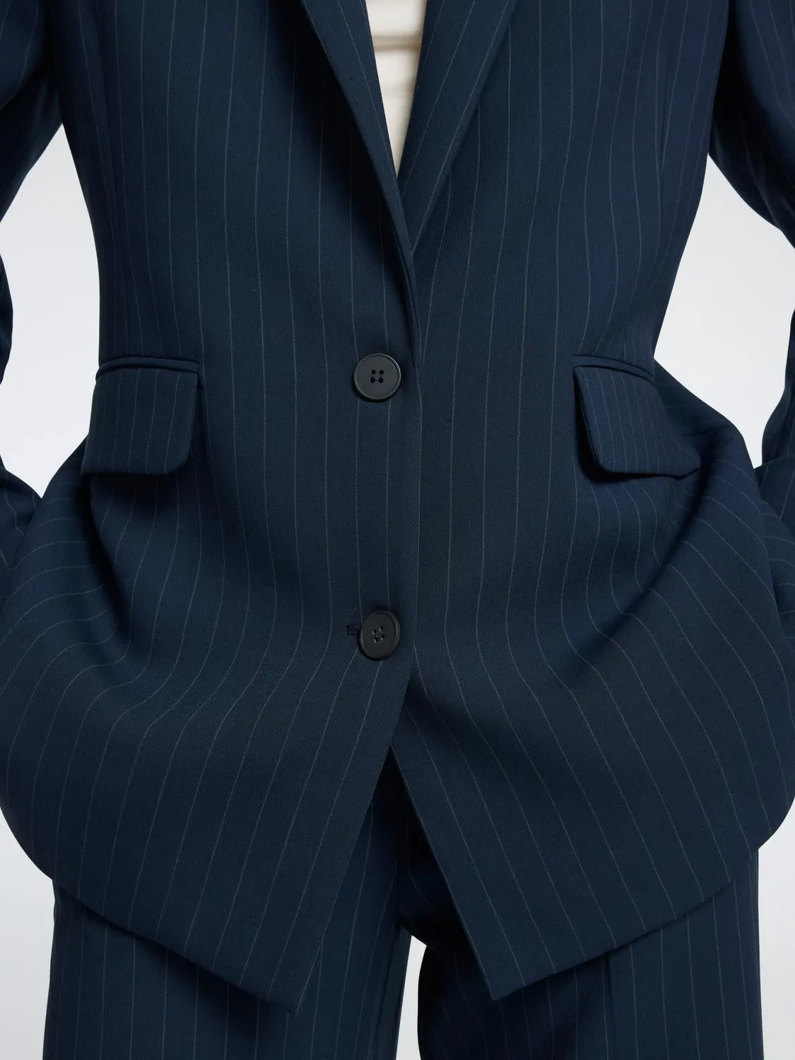 Rita relaxed blazer - dark sapphire pinstripe sold by Brando product image thumbnail 5