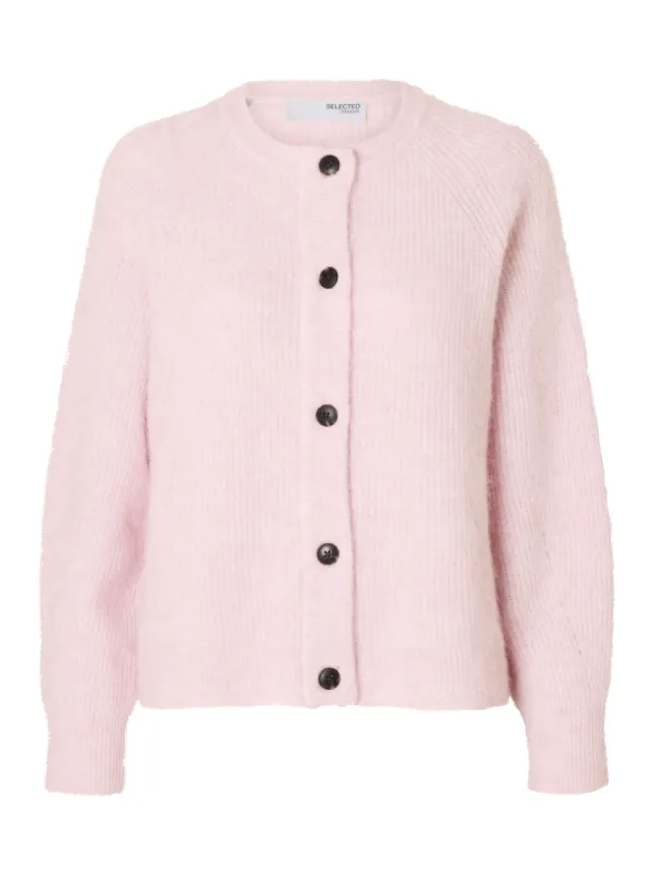 Lulu knit short cardigan - bleached mauve sold by Brando