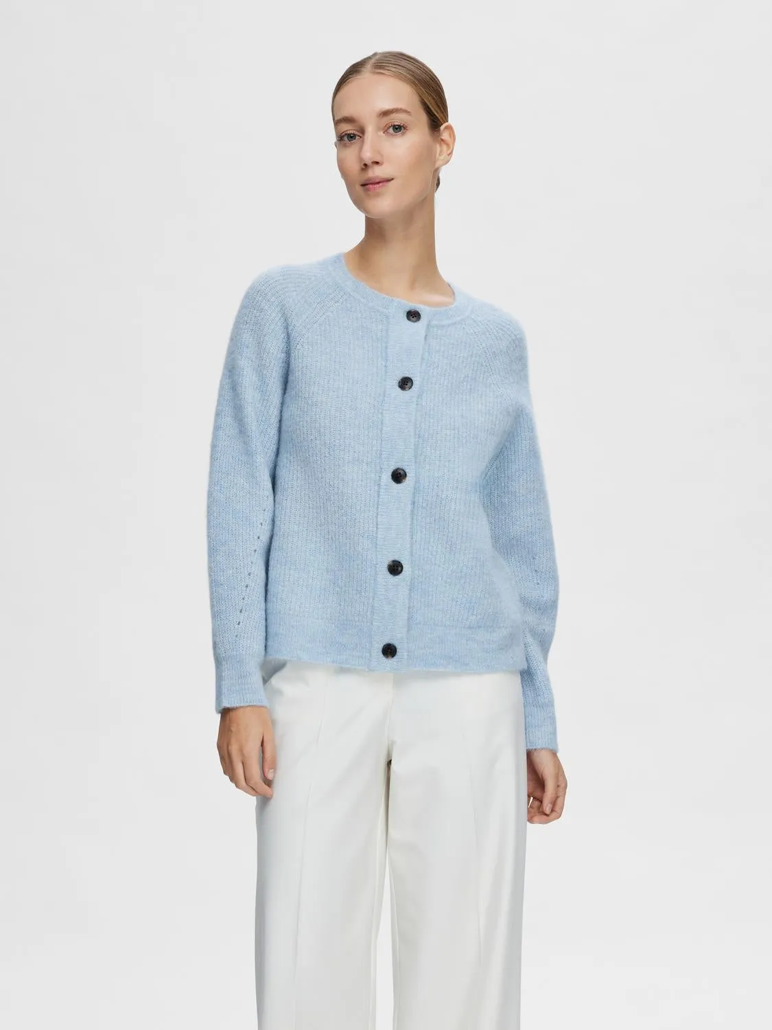 Lulu knit short cardigan - cashmere blue sold by Brando product image thumbnail 5