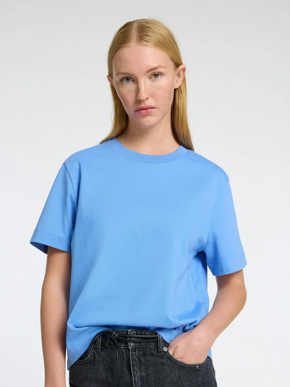 Essential boxy t-skjorte - cornflower blue sold by Brando product image thumbnail 5
