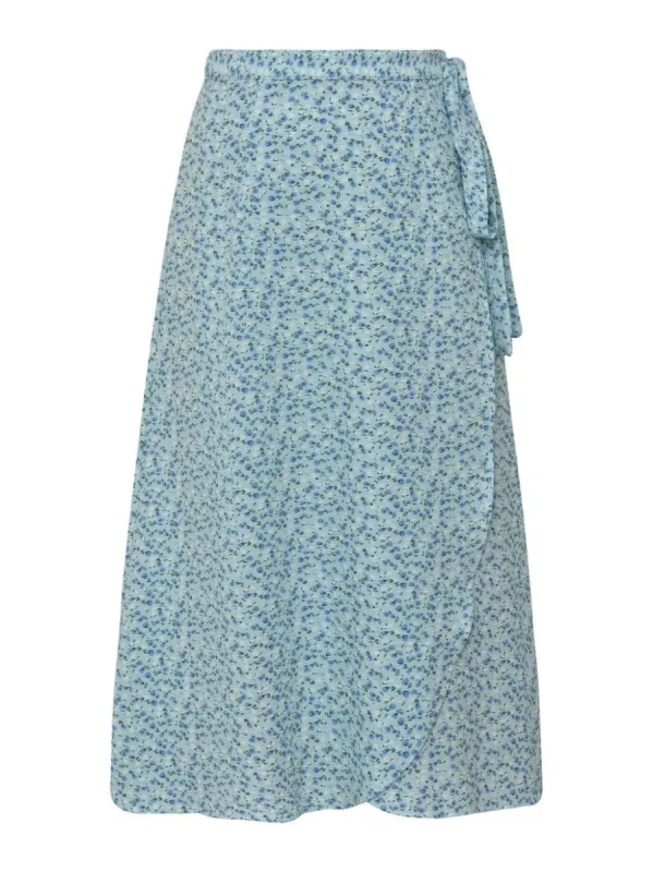 Peony wrap skjørt - blue/white sold by Brando