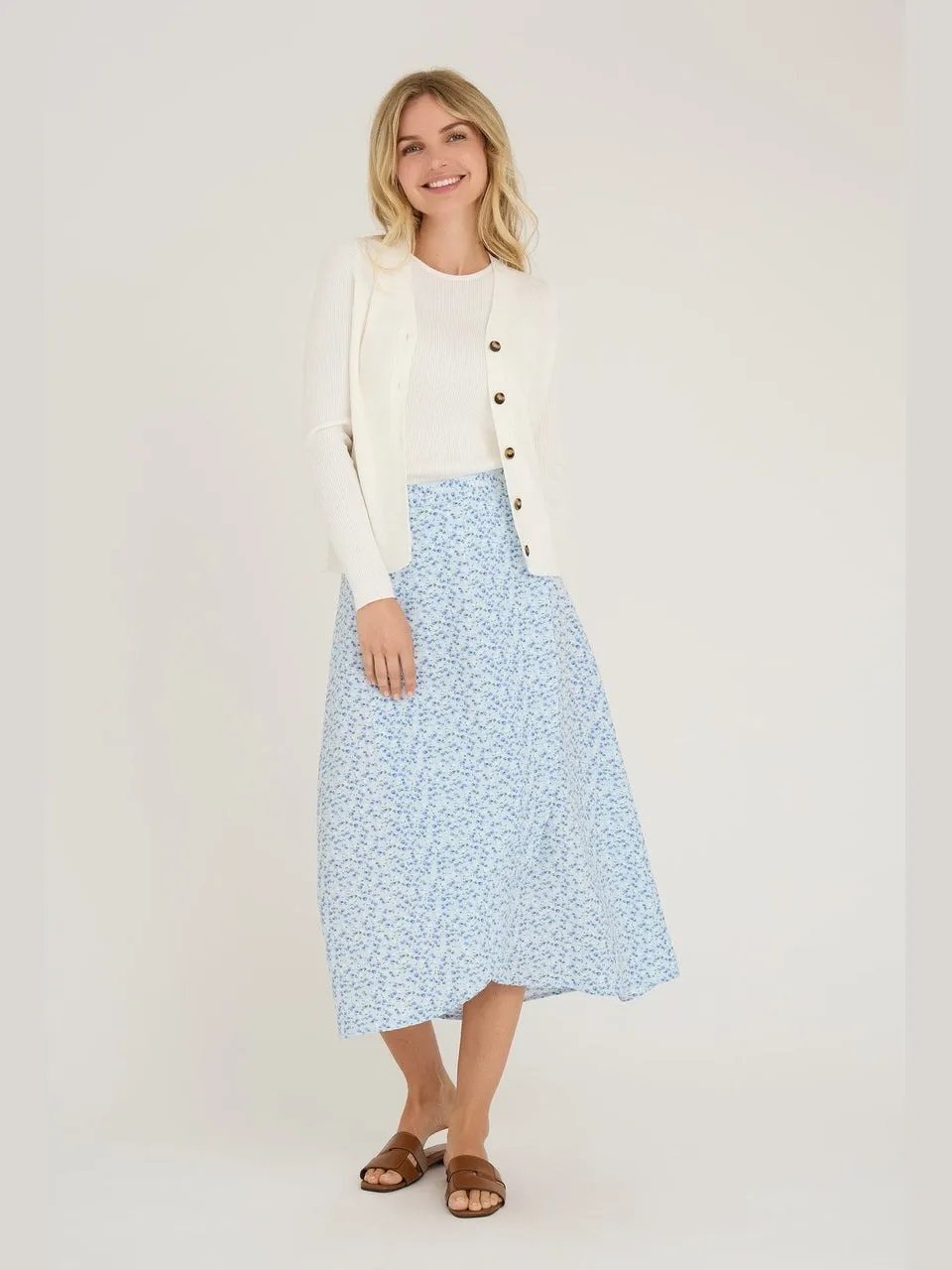 Peony wrap skjørt - blue/white sold by Brando product image thumbnail 4