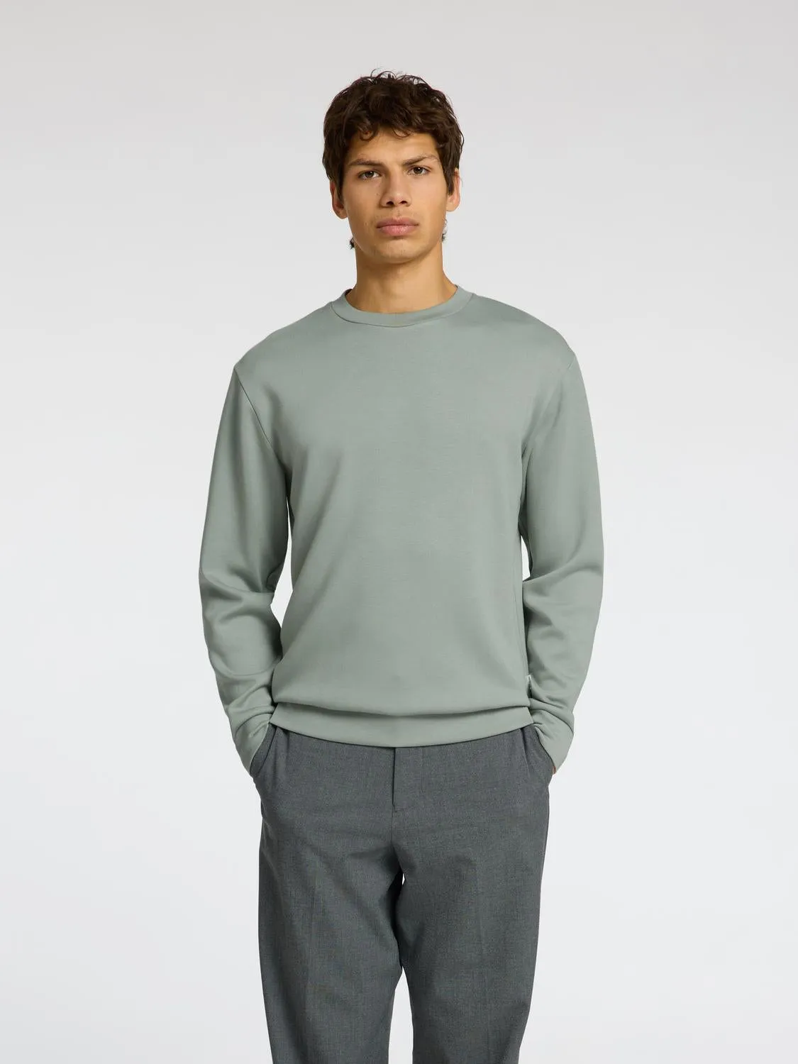 Emanuel soft crew neck genser - iceberg green sold by Brando product image thumbnail 3