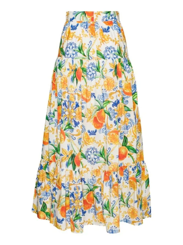 Belle skirt - majolica print sold by Brando