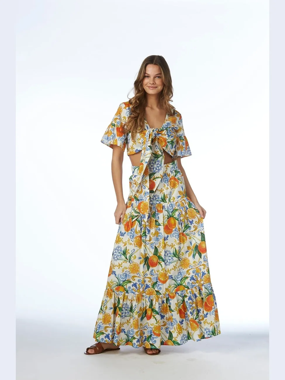 Belle top - majolica print sold by Brando product image thumbnail 4