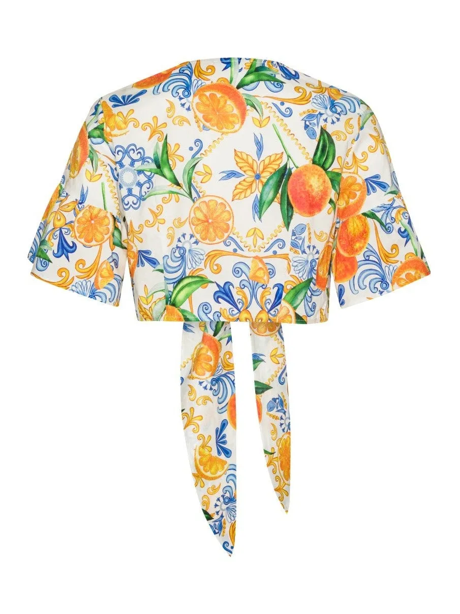 Belle top - majolica print sold by Brando product image thumbnail 3