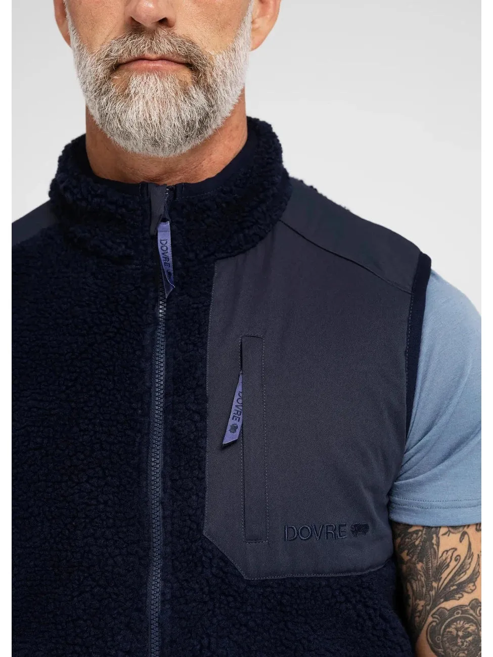 Teddy fleece unisex vest - navy sold by Brando product image thumbnail 4