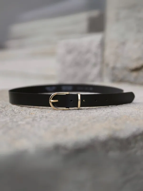 Belte m/gull spenne - sort/gull sold by Brando