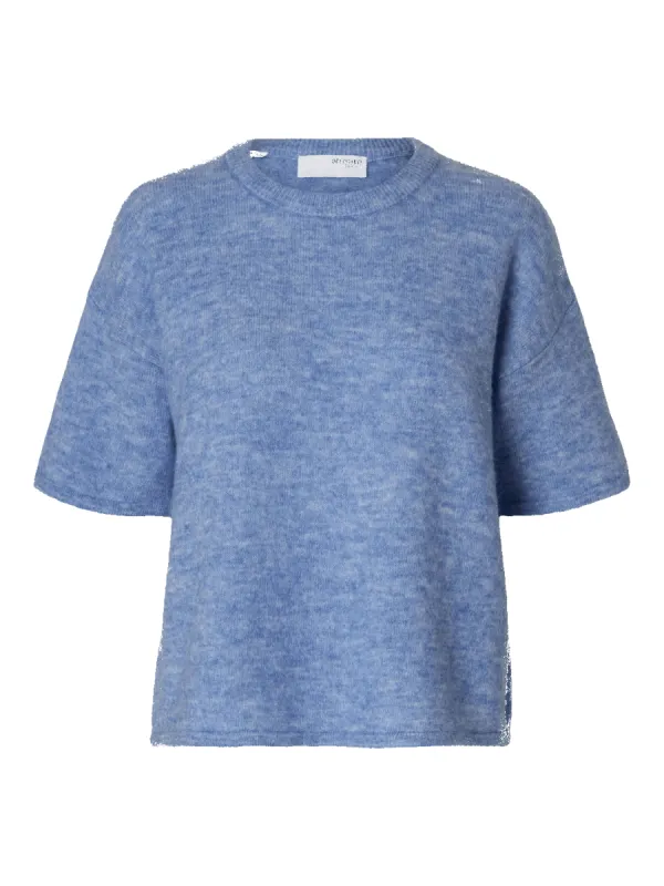 Maline liliana strikket o neck - cornflower blue sold by Brando