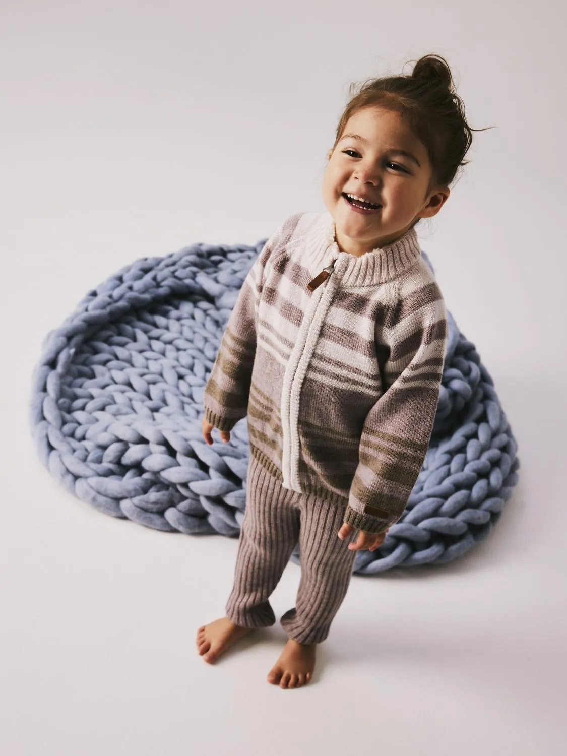 WRISS ULL STRIKKET CARDIGAN - Purple dove sold by Brando product image thumbnail 5