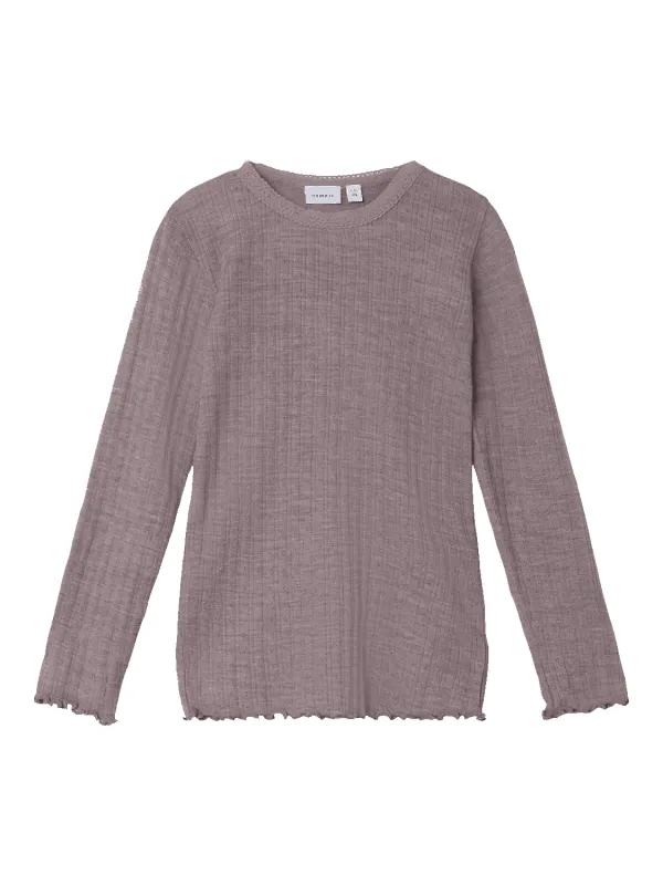 Wossa Ull Rib Genser - Purple dove sold by Brando