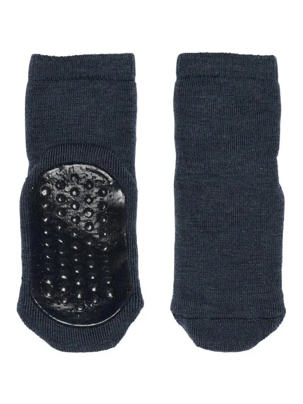 Ullsokker antiskli - Dark Denim Melange sold by Brando
