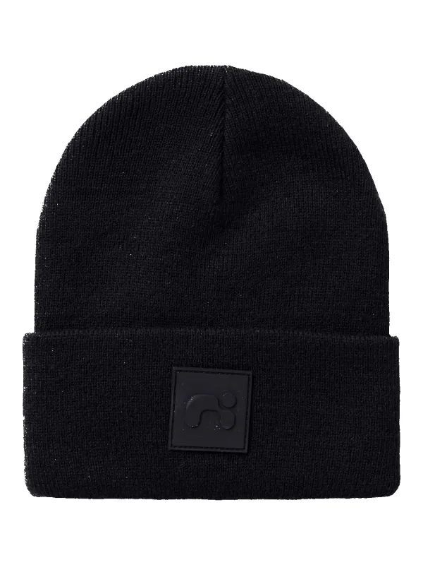 MALIK KNIT BEANIE BADGE - Black sold by Brando