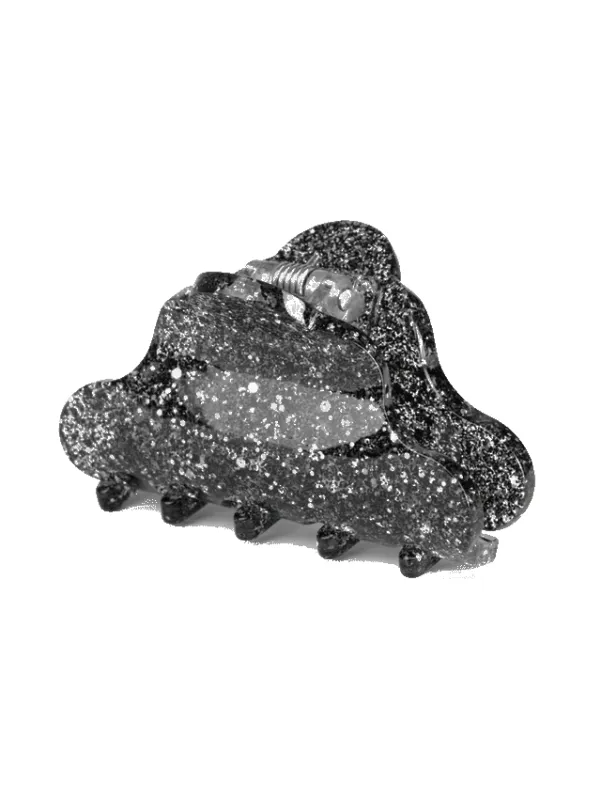 Lene glitter mini hårklype - black diamond sold by Brando