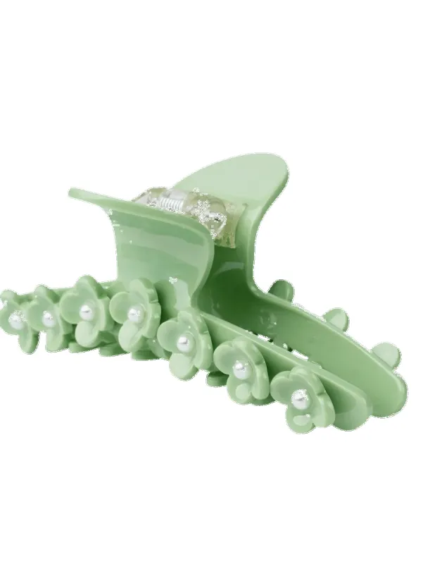 Bright flower pearly hårklype - green sold by Brando