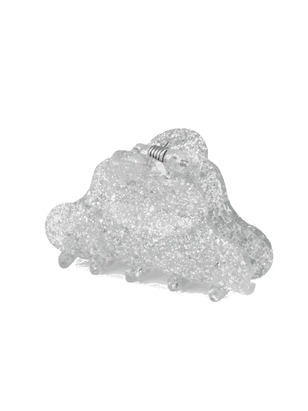 Lene glitter mini hårklype - silver glitter sold by Brando