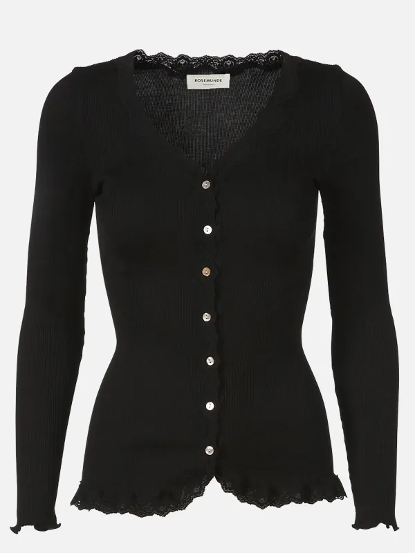 Babette v-neck lace cardigan - black sold by Brando