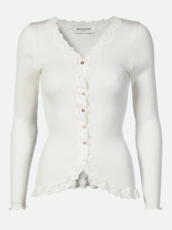 Babette v-neck lace cardigan - new white sold by Brando
