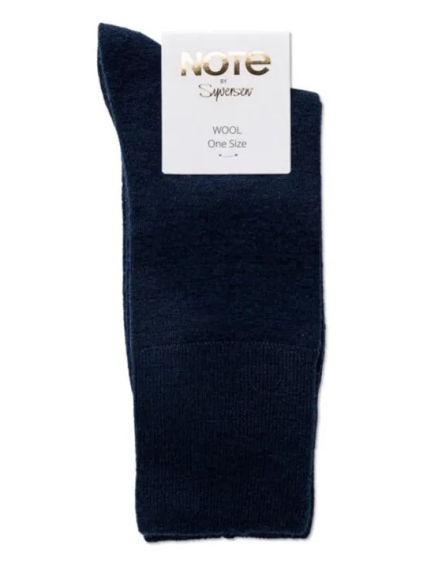 Fine wool comfort sokker - navy made by Brando