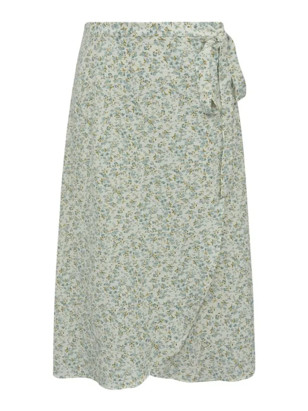 Peony wrap skjørt - pale mint/off white sold by Brando